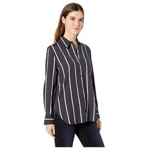 Equipment Blouse Bradner Eclipse Noir Violet Stripe Button Down Shirt Size S/P